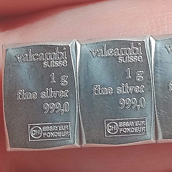 2x 1g Valcambi Suisse Silver Bars Specialty bars tear apart bartering silver - Picture 1 of 7